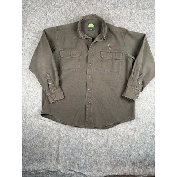 Cabela's Other - Cabela's Shirt Men's Large Gray Denim 100% Cotton Outdoor Workwear Button-Up